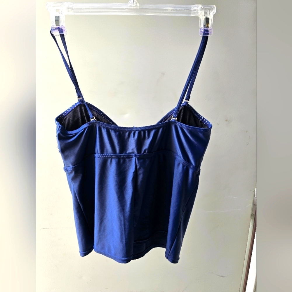 NAVY SWIM WEAR TOP with Silver ACCENTS PLUS SIZE 16 - Picture 2 of 7